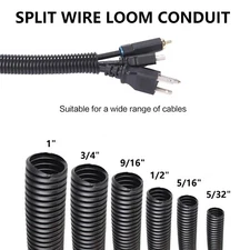 Split Sleeve Wire Loom Cable Harness Protector Conduit Corrugated Tube Lot