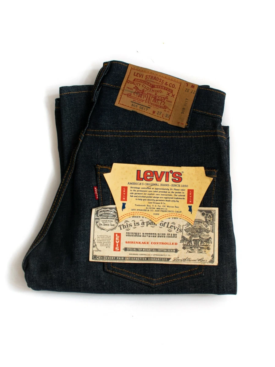 Vintage Levis 505 0217 Raw Denim Jeans 1981 New Old Shop Stock