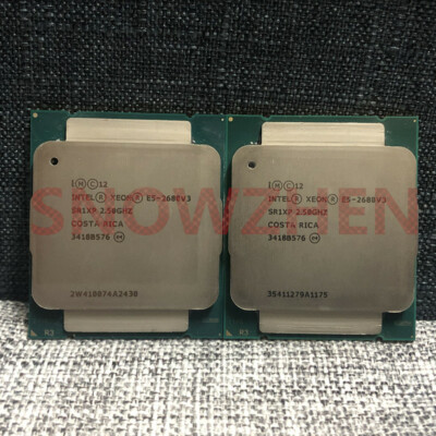 Matching pair Intel Xeon E5-2680V3 CPU 12-Core 2.5GHz SR1XP LGA 2011-3 Processor