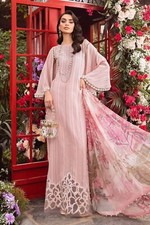 Pakistani Designer Maria.B Embroidered Chiffon Lawn Collection Wedding Eid Girl