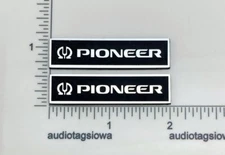Pioneer Speaker Badge Logo  -Custom Made Incised Silver and Black PAIR