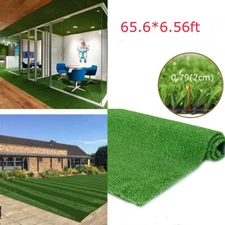 Artificial Grass Carpet Green Fake Synthetic Garden Landscape Lawn Mat 65.6*6.56