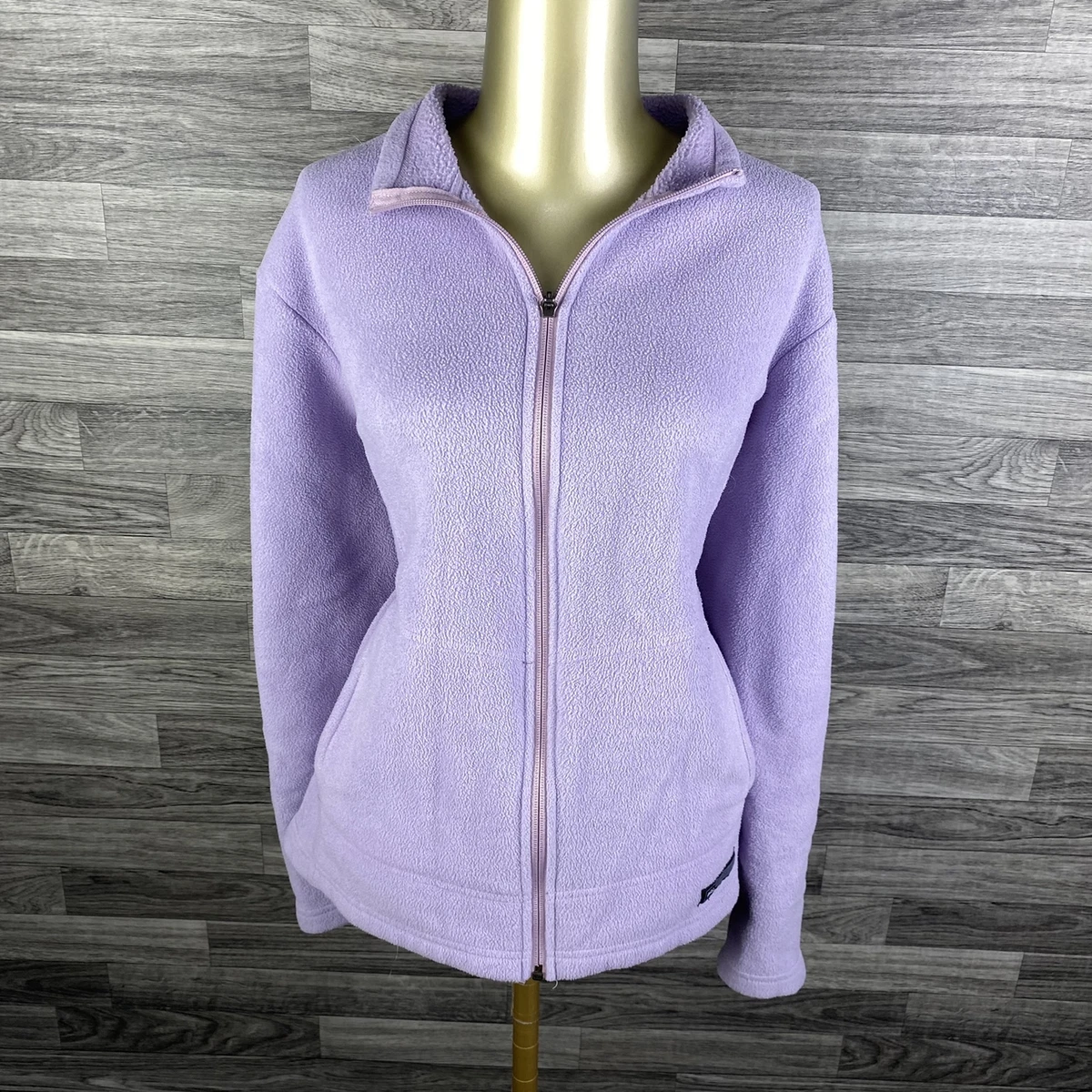 REI Full Zip Up Collared Long Sleeve Lilac Fleece Jacket Women s
