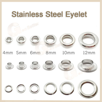 10pcs Stainless Steel Eyelet Hollow Rivets Buckle Grommets Leather Craft DIY