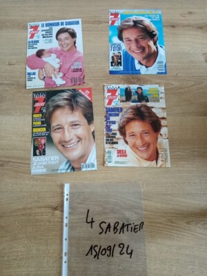  Fernsehen 7 Tage Konvolut 4 Cover - Patrick Sabatier - TV-Magazin Fernsehen 1987/1990