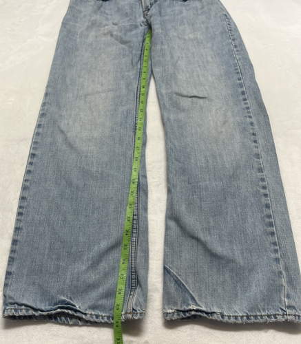 Pantalones de mezclilla American Eagle para hombre 32x32 (30) corte bota desteñido lavado claro desgastados - Imagen 10 de 16