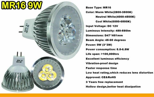 Dimmable LED Spotlight Bulbs GU10 MR16 E27 E14 9W 12W 15W 110V 220V Light Lamp K - Picture 13 of 22