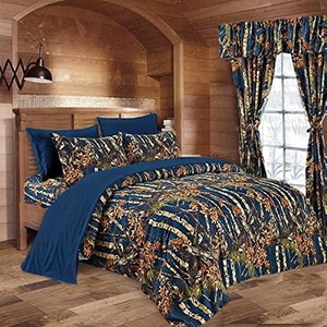 1 Pc King Size Navy Blue Camo Comforter Only Woods Bedding