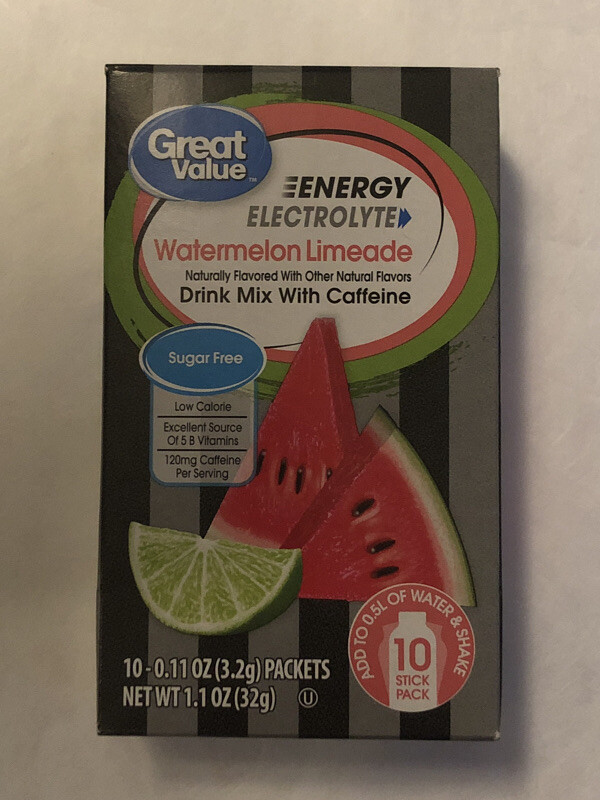 6 Boxes Great Value Energy Electrolyte Watermelon Limeade Drink Mix Ten