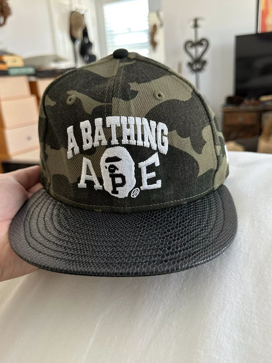 BAPE Nyc Ny Camo Snap Back Cap Cap Black