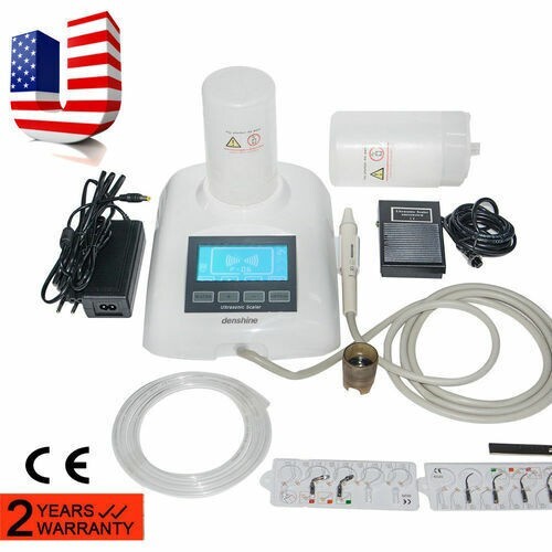 Scaler ad ultrasuoni piezoelettrico LCD fibra ottica dentale acqua autocontenuta + 2 bottiglie - Foto 1 di 15
