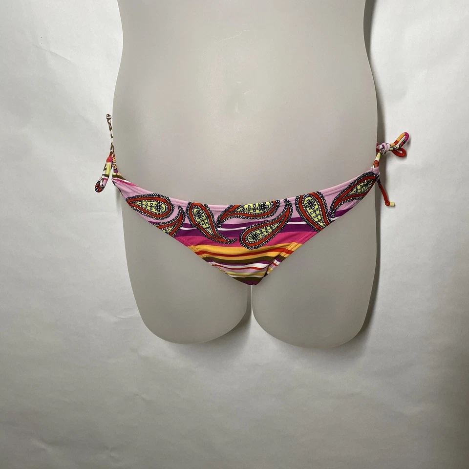 Bikini brasileño Cia Maritima 2 piezas talla M rayas cachemira corbata lateral multicolor Foto 2 de 4
