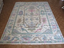 12 x 15 Hand Knotted Ivory Colorful Modern Oushak Oriental Rug G14426