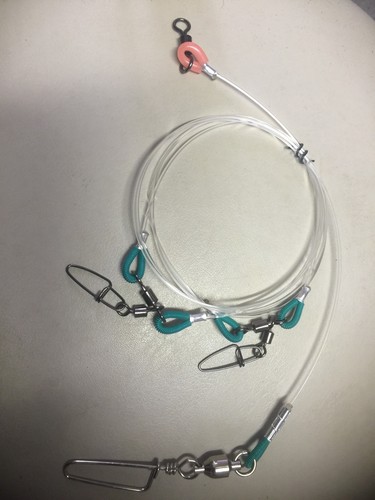 PATERNOSTER 150LB TRACE RIGS 2 DROPPERS JAPAN INTERCHANGEABLE HOOKS JIGS LURES - Picture 3 of 12