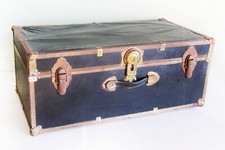 Classic Vintage Black/Gold Foot Locker Trunk - Locked