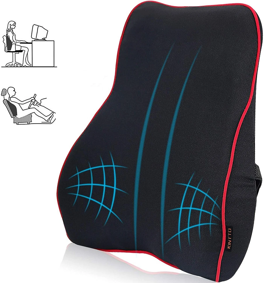 Lumbar Support Pillow, Back Cushion, Memory Foam Orthopedic