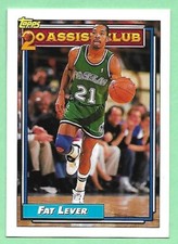 1992-93 Topps Basketball Fat Lever #221 Mavericks 20 Assist Club👍