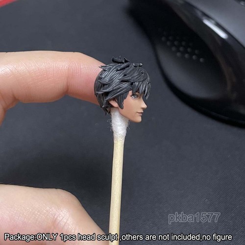 Premium 1/18 Black Hair Light Brown Skin Cartoon Head Sculpt For 3.75" Figure - Picture 3 of 3