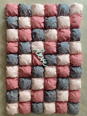 Baby Decke, Bonbon, Krabbeldecke, Patchwork-Quilt , Spieldecke,Puppendecke120-80