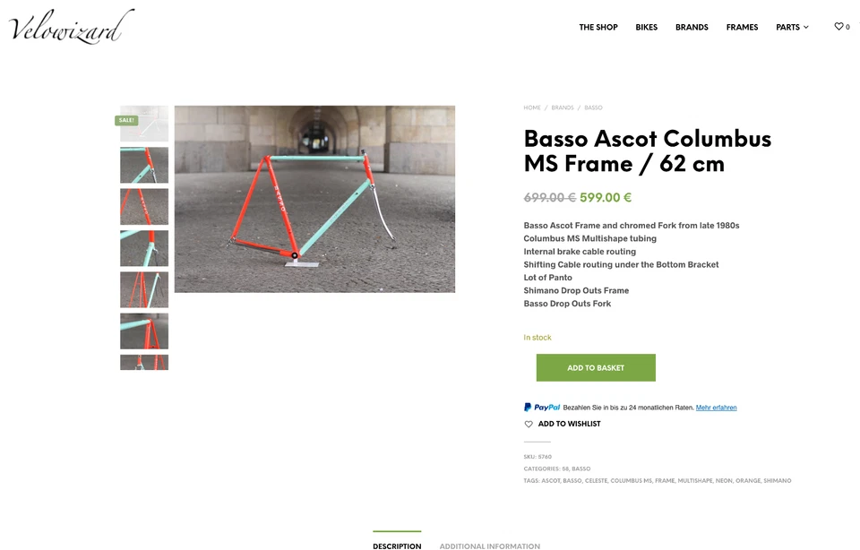 Basso Ascot Columbus MS Frame / 62 cm / Celeste Neon Orange / Multishape loto - Bild 3 von 4