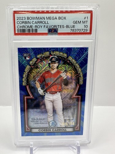 2023 Bowman Chrome Corbin Carroll ROY Favorites Blue Mojo  149/150 PSA 10