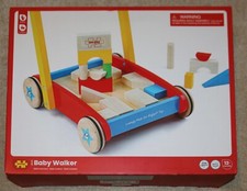 BIGJIGS HAND CRAFTED WOODEN BABY WALKER - NEW & SEALED IN ORIGINAL BOX