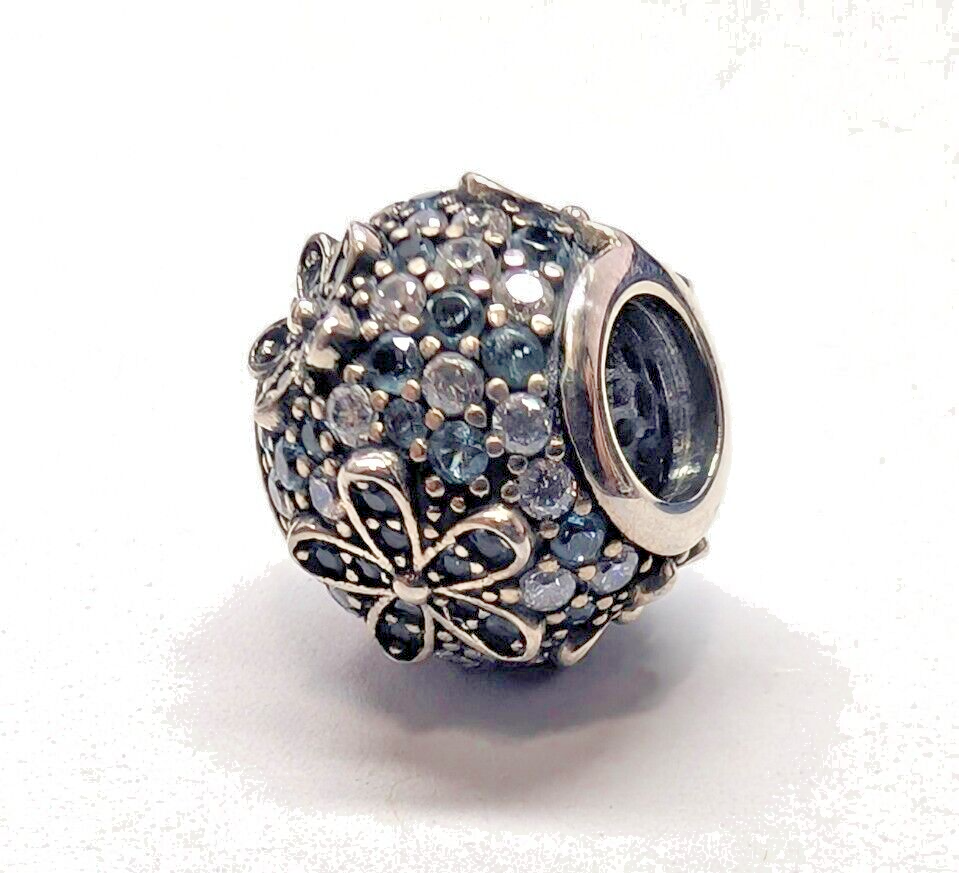 Authentic Pandora Charm, Teal Pave Daisy Flower #798797C01 | eBay