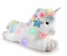 FAO Schwarz Glow Brights Toy Plush LED with Sound - 15" Unicorn NEW WITH TAG 