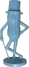 Vintage Original Planter's Mr. Peanut Bank Light Blue Plastic 1960s 