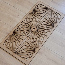 Retro Art deco Trellis Decorative Screen Radiator Cabinet Cut MDF Wall Art 0167