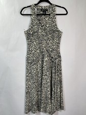 JONES NEW YORK Women’s Sz 6 White/Black Stretch Wrap A-Line Dress