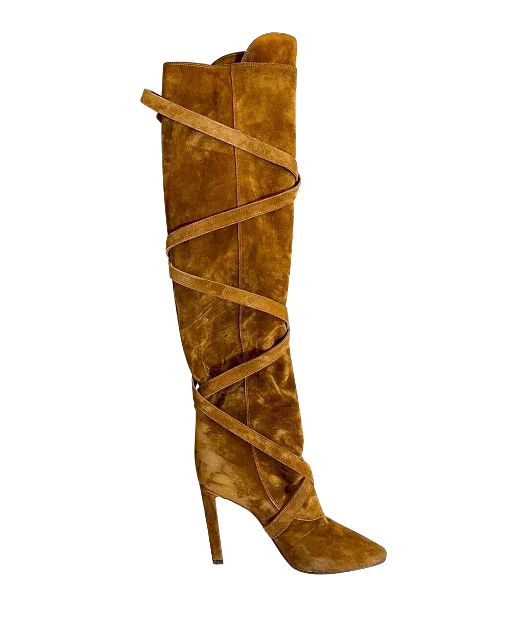 Stivali OTK Saint Laurent YSL scamosciati marroni nuovi autentici $2195 taglia 37