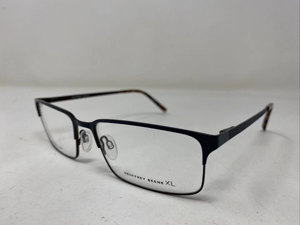 Geoffrey Beene G471 NAV 58-18-150 B:35 海军蓝/棕色全边眼镜框 AX77 — 第 2/4 张图片