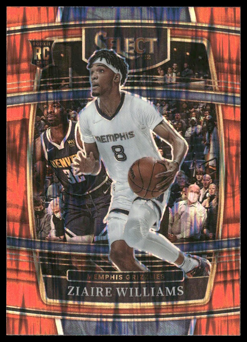 2021-22 Panini Select #86 Ziaire Williams Rookie Orange Flash Prizms Grizzlies