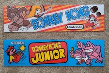 Vintage! Nintendo -Donkey Kong & Donkey Kong Jr Arcade Marquee Lot Of 2 Original
