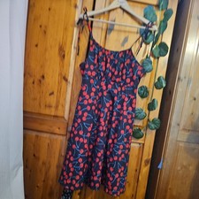 SHEIN Curve Black & red cherry Rockabilly 50s swing  dress Plus Size 2xl 20 new 