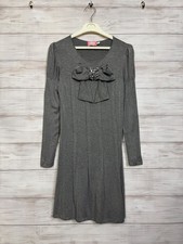 Blugirl Blumarine Grey Dress Jeweled Bow Long...