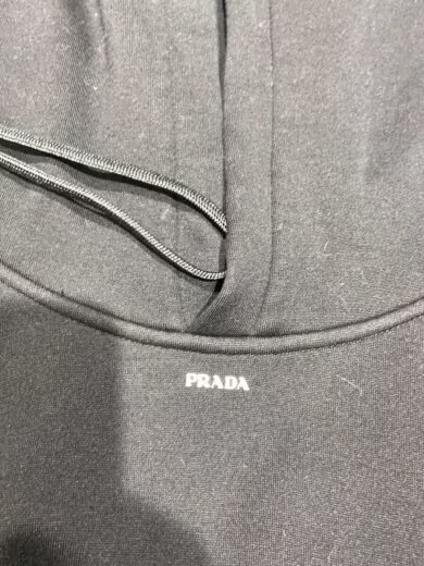 PRADA 2023 Spring/Summer Technical Pullover Hoodie/ Size L/ Cotton/ Black/ ujl84 thumbnail 8