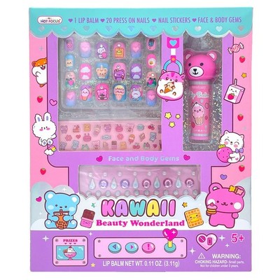 | Critter Pals Beauty Set for Girls   Press-On Nails, Fruity Lip Balm, Nail S...