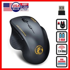 Wireless 2.4GHz Optical Mouse Game Mice 1600DPI 6 Buttons for PC Laptop Computer