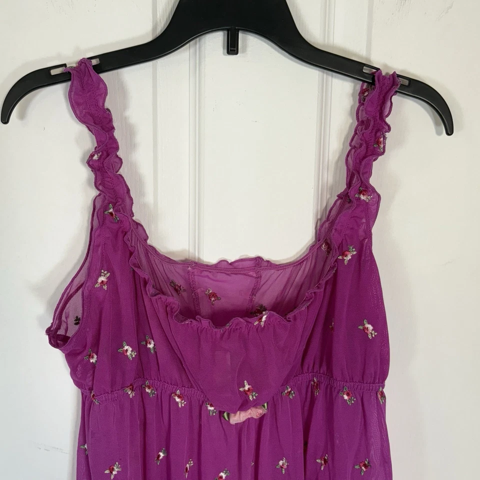 Camiseta Babydoll Y2K Victoria Secret Para Mujer’s L Rosa Malla Cami Tanque Lechera Transparente Foto 3 de 4