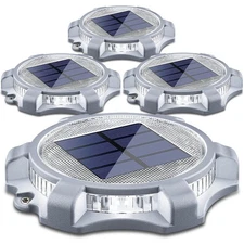 SIEDiNLAR Solar Deck Lights Outdoor 2 4 Pack, Cool White & Warm