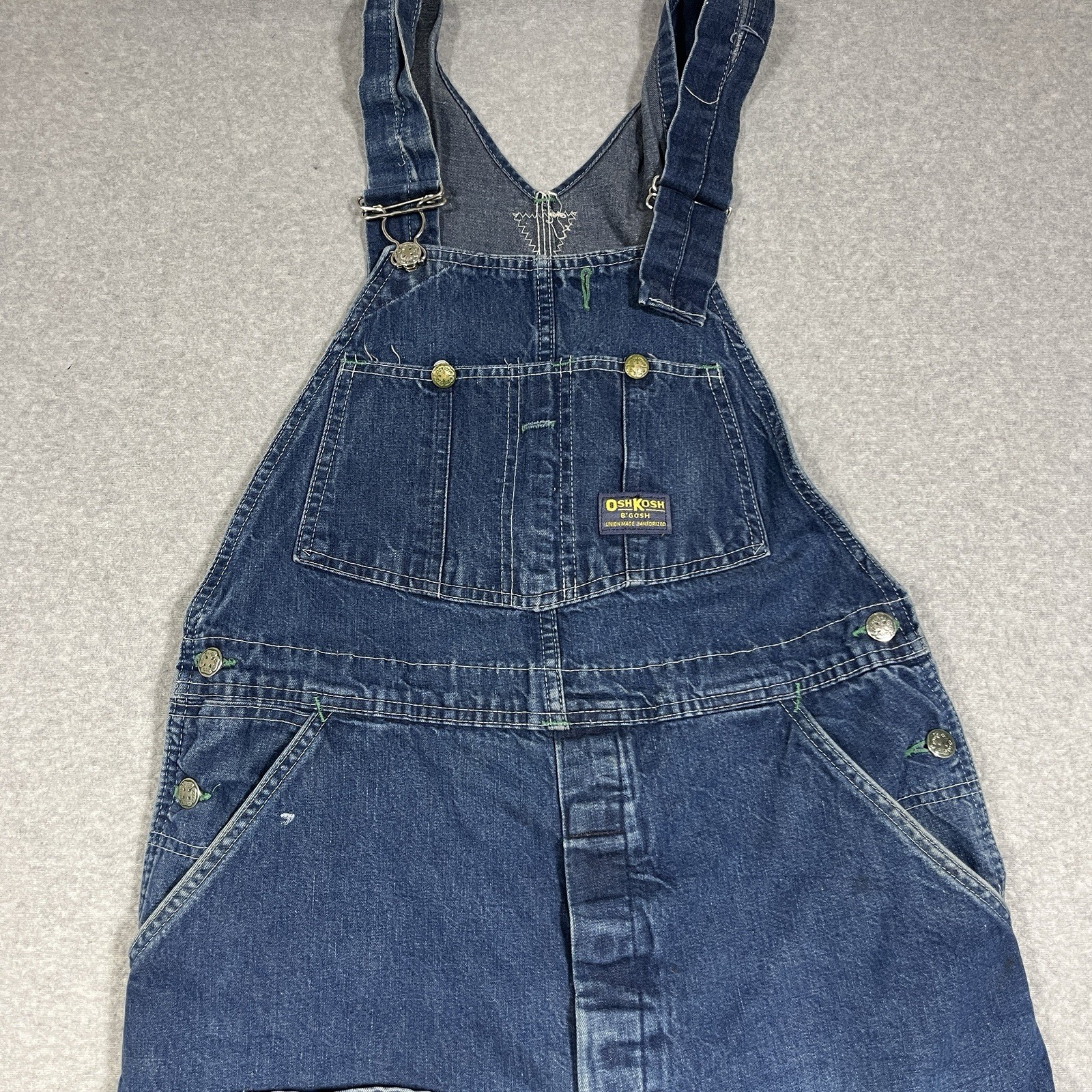 Vintage Oshkosh B Gosh Overalls Mens 34x34 Blue Sanforized Bibs 80s Workwear