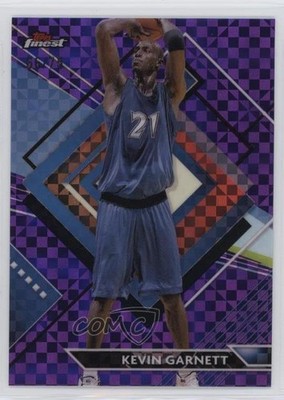 2023 Finest Rare Purple Checkerboard Refractor 66/75 Kevin Garnett #267 HOF 1b30