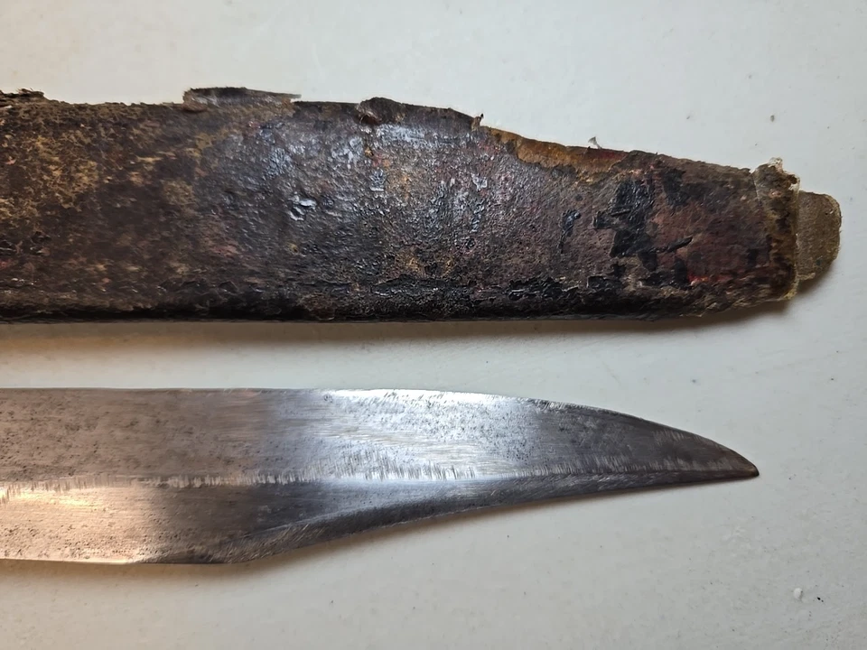 Боковой нож времен гражданской войны США с ножнами - сапожный кинжал - Barclay & Bros. Sheffield - Изображение 4 из 4