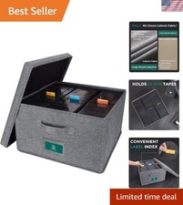 VHS Storage Box with Lid, Practical VHS Storage Case with Index Labels, 14.4 ...