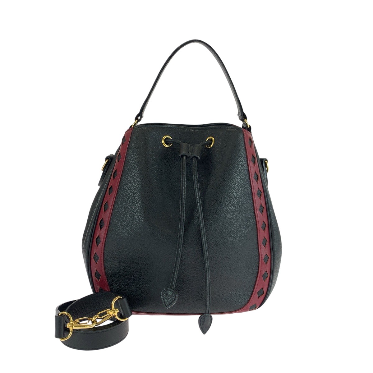 Borsa a tracolla YVES SAINT LAURENT vintage taglio diamante borsetta pelle nera