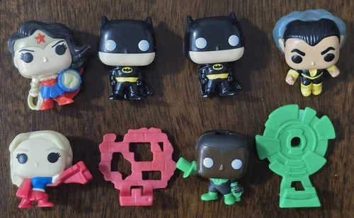 X 6 KINDER JOY DC HEROES FUNKO POP! BLACK ADAM BATMAN WONDER WOMAN GREEN LANTERN