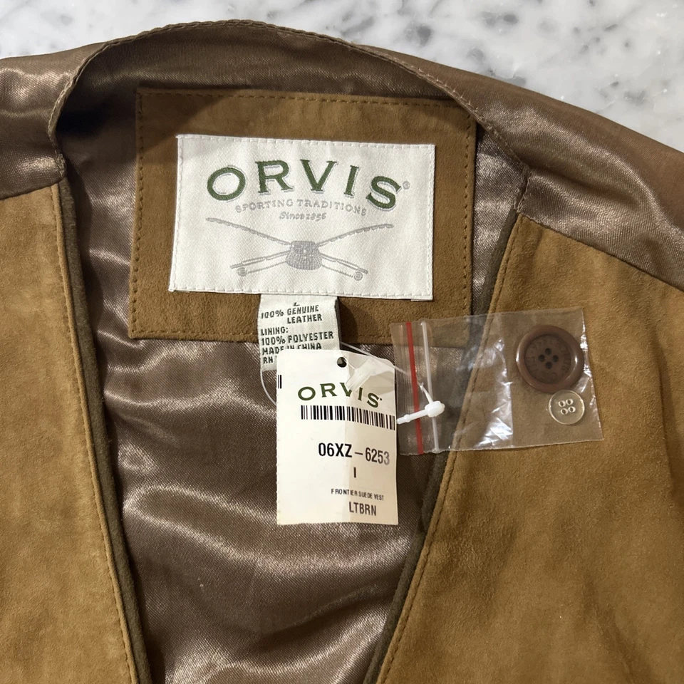 Orvis Frontier Suede Vest Men’s Size L - Image 3 of 4