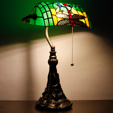 Tiffany Banker Lamp Small Stained Glass Table Lamp Tiffany Style Piano Light Gre